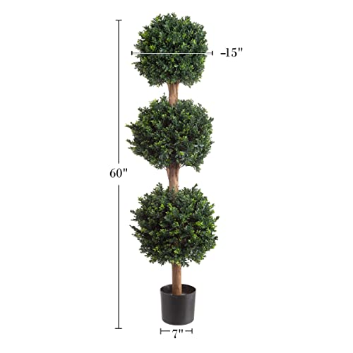 Pure Garden 50-10007 Hedyotis Triple Ball Tree, 5-Feet, 15X15, Green #TOP1