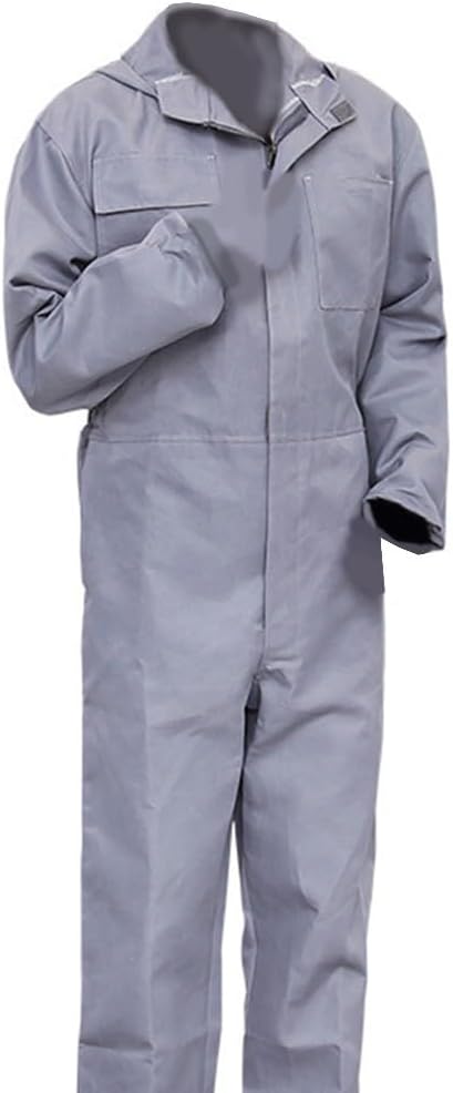Men's Wear-Resistant Polyester Work Jumpsuit with Multiple Pockets, Lightweight for Auto Repair, Facility Maintenance Industrial Use