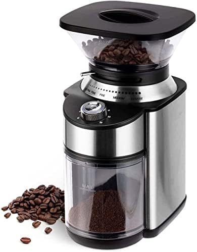 Electric Conical Burr Coffee Grinder, Adjustable Burr Mill with 19 Precise Grind Setting, Stainless Steel Coffee Grinder Electric for Drip, Percolator, French Press, Espresso and Turkish Coffee Makers