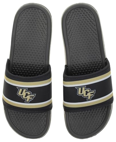 Image of FOCO NCAA Printed Team Logo and Color Stripes Comfortable Slide Sandals