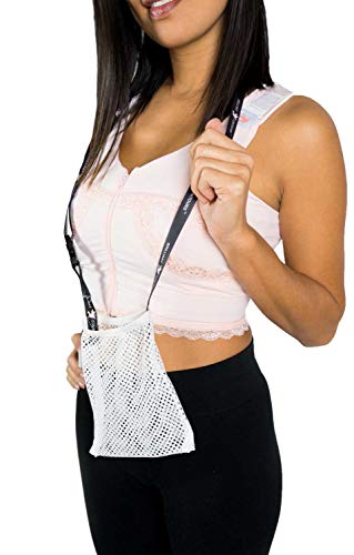 Post Surgical Shower Bag Accessory - Breast Surgery Drainage Bulb Holder (White)