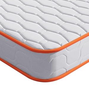 Maxzzz Single Mattress, 3 ft Spring Mattress, Breathable Foam, Durable Spring Mattress – Medium Firmness, Skin-Friendly Single Bed Knitted Fabric Foam Mattress Orange (90x190x14 cm)
