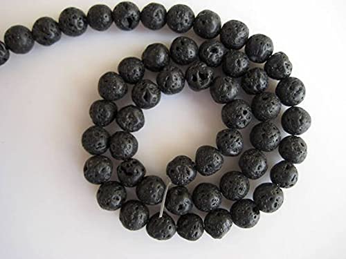 Perles de lave 8mm LKBEADS avec grand trou de 1mm pour création de bijoux Mala écoresponsables