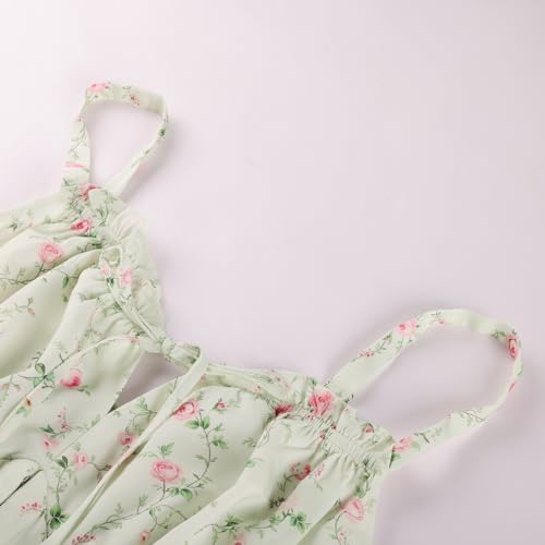 Summer Corset Dress for Women 2026 Floral Mini Sundress Green Floral XXL — view 3