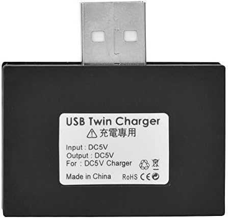 ASHATA Mini Hub USB2.0 Male to 2-Port USB Twin Charger Splitter Adapter Converter Kit for Mobile Phone/Laptop (black)