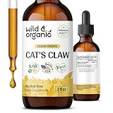 Wild & Organic Cats Claw Tincture - Immune Support Supplement - Liquid Cats Claw Supplement - Vegan, Sugar & Alcohol-Free Bark Extract Drops - 2 fl oz