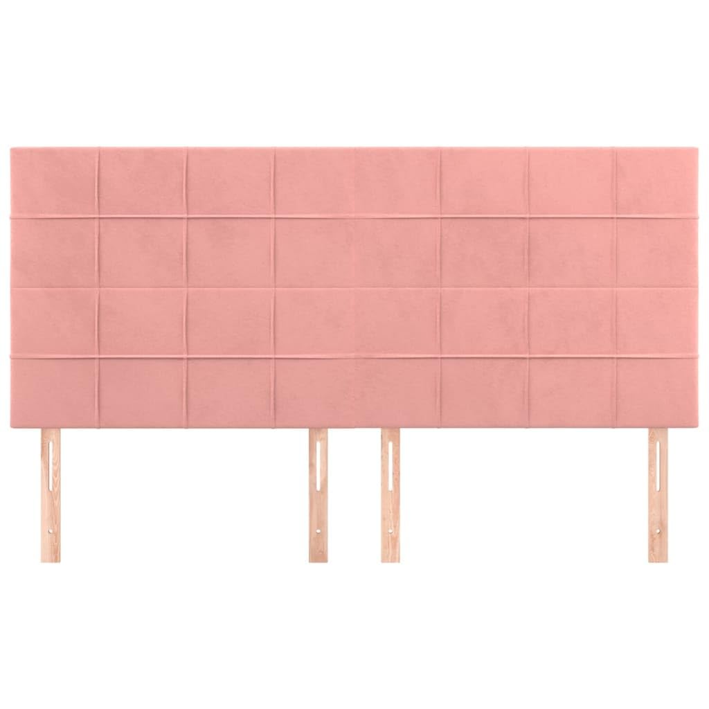 vidaXL Testiera Rosa 180x5x118/128 cm Velluto