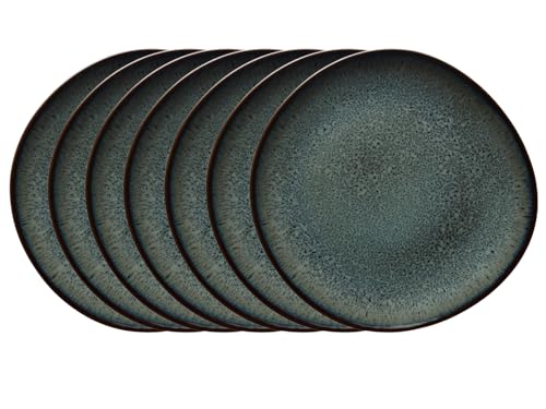 Villeroy & Boch LAVE GRIS Frühstücksteller Größe: Ø 23cm, 6er Set, in der Farbe Grau aus Steingut, 1042592640-SET6