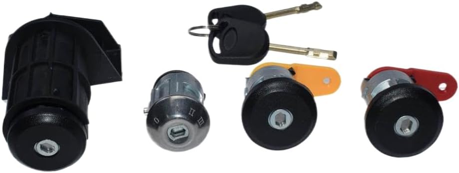 Complete Lock Set Ignition Switch Left Door Lock Right Door Lock Trunk Lock Compatible with Ka Fiesta Courier Escort 3N21-F22050-BB