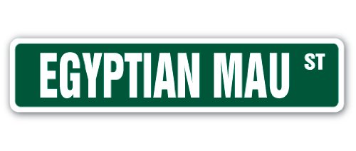 Egyptian MAU Street Sign cat Breed Feline Kitty Kitten