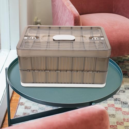 Boîte de rangement pliable café à 7 compartiments en plastique pour vêtements