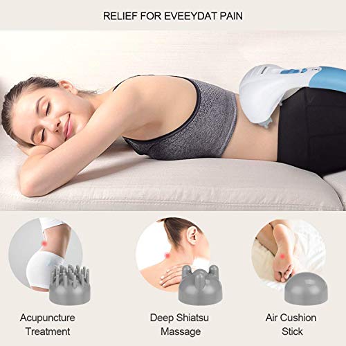 Cotsoco Handheld Neck Back Massager - Double Head Electric Full Body Massager - Deep Tissue Percussion Massage Hammer For Muscles, Arm, Neck, Shoulder, Back, Leg, Foot (Blue) #TOP5