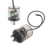 Sylvil 2 Pin LED Flasher, 12V Electronic LED Flasher Relay with Ground Wire, Two Prong Round Relay to Fix Turn Signal & Hazard Warn Hyper Flash for Car Motorcycle Truck, Car Accessories