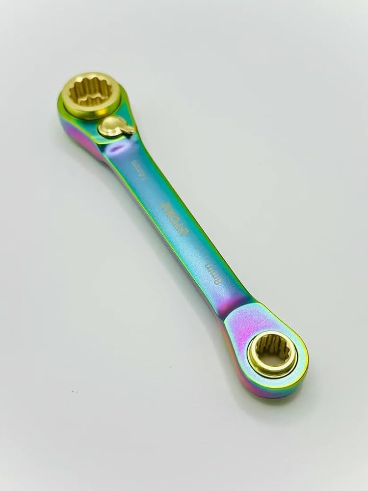UTOKU 4-in-1 Ratchet Wrench, 72-Tooth, 8/10/12/14mm, Rainbow