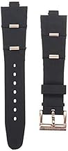 GOZAR Gold and Rose Gold Silicagel Watch Band Watch Strap Compatible with Watch-Rose Red-24mm