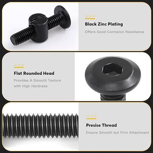 Crib Screws Hardware Replacement Kit, 18-Set M6x25/35/45/55/65 Hex Drive Socket Cap Screws Barrel Nuts Assortment Kit for Beds Headboards Chairs Furniture (18Set M6 X 25/35/45/55/65mm)