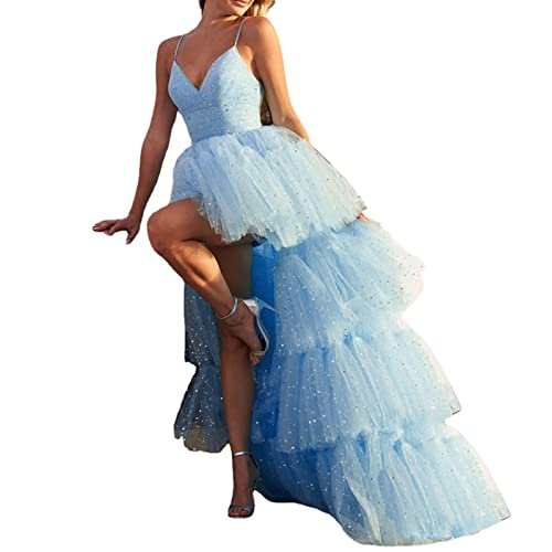 Robe de bal en tulle col en V asymétrique noire - 4