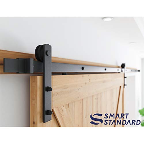 Image of SMARTSTANDARD 12ft Sliding Barn Door Hardware kit, Fit 72 inch Wide Door Panel