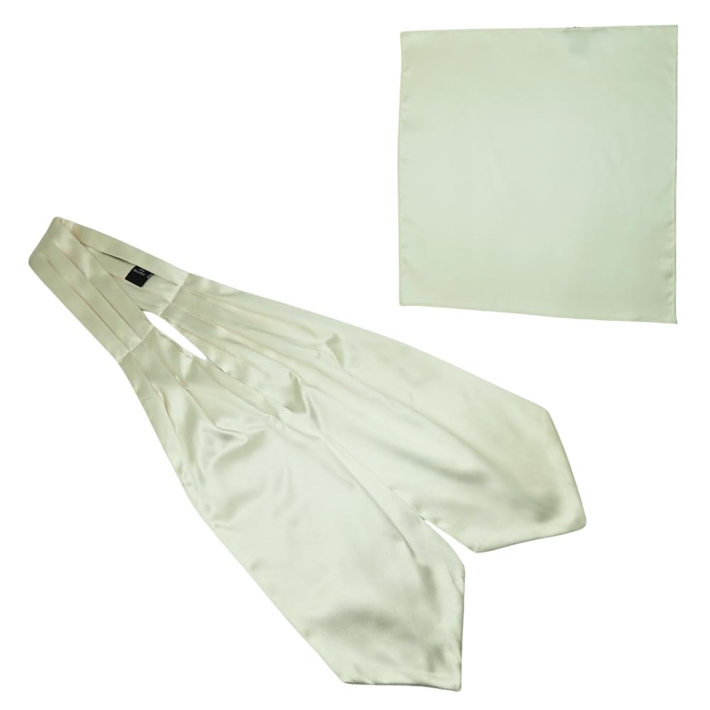 the tie hub Solid Satin Cravat and Pocket Square Combo Set For Men-picture-16