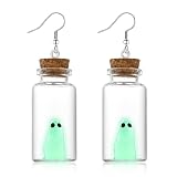 RLHRNDE Ghost Earrings: Green, Alloy, Dangle, Halloween, Adopt A Ghost, Glow-In-The-Dark