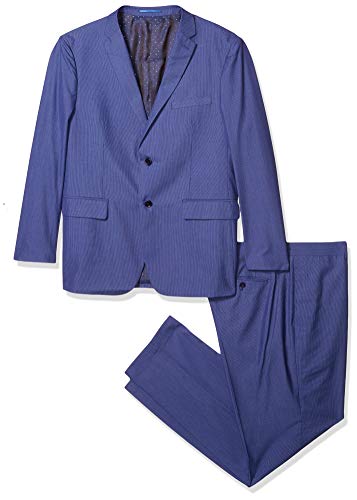Kitonet Men's Solid 2-Piece Slim Fit Suit, Sky Blue, 46R