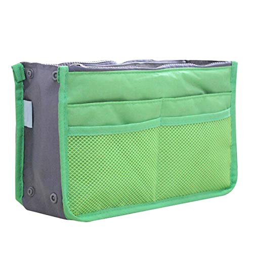 Hibaby Fashion Multi-function Bag in Bag Travel Makeup Organiser Handbag Pouch Insert (green)