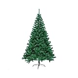 fizzytech 6FT Artificial Christmas Tree 680 PVC Branch Tips, Lush Green with Sturdy Metal Stand 6 Feet Tall Indoor Holiday Decoration Tree
