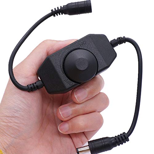 Weideer 2Pcs Dc12V-24V Led Strip Lights Dimmer Switch Pwm Rotary Dimmer Controller Inline Dimmer Switch For Led String Lights Outdoor Christmas Lights Black K-018-Bk #TOP5