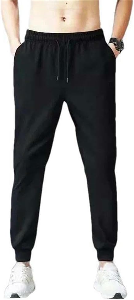 Thickened Fleece Lined Sherpa Sweatpants Men's Stretch Casual Pants with lace-up Elastic Waist and Cinch for Winter