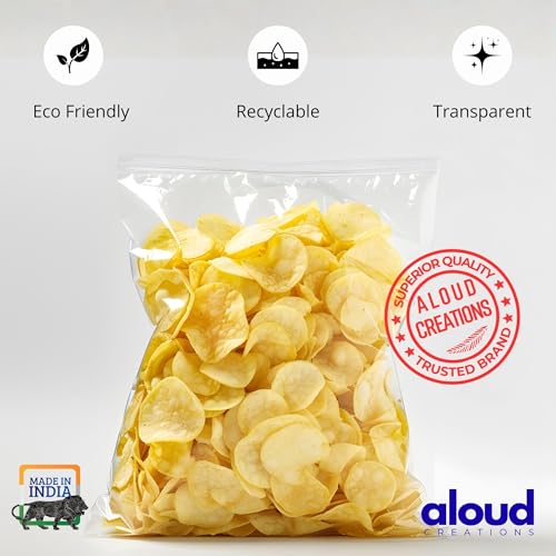 Image of Aloud Creations 50 Pc LDPE Food Grade Plastic Bags for Packaging and Storing | Ideal for Hot or Cold | Liquid Packing Material | 60 Microns Thickness | 10x14 inch | 25x35 cm