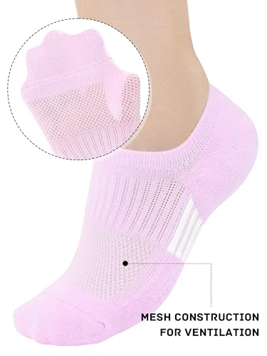 8 Pairs No Show Socks Womens Cushioned Low Cut Ankle Invisible Socks Non Slip Athletic Casual Socks3