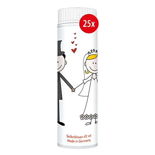 PUSTEFIX Seifenblasen Set I 25 x Klassik 42ml Hochzeit Comic I Bunte Hochzeits-Bubbles Made in Germany I Seifenblasen für Hochzeit, Standesamt, Polterabend, Kinder-Geburtstag I 25 x 42 ml Vorteilspack PUSTEFIX Seifenblasen Set I 25 x Klassik 42ml Hochzeit Comic I Bunte Hochzeits-Bubbles Made in Germany I Seifenblasen für Hochzeit, Standesamt, Polterabend, Kinder-Geburtstag I 25 x 42 ml Vorteilspack