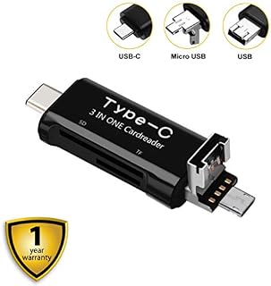 SD Card Reader, Micro TF Compact Flash Card Reader with 3 in 1