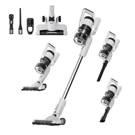 Eureka Cordless Vacuum Cleaner, Anti-Tangle Brushroll, Rechargeable Stick Vacuum, Lightweight for Carpet, Hard Floor, Pet Hair, White NEC280WH