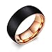 Banemi Ring Mann, Wedding Rings Wolfram Negro Rosegold 8mm Hypoallergen Fingerring Geburtstagsgeschenk Größe 60 (19.1)