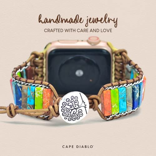 Cape Diablo Handmade Apple Watch Bracelets For Women - Genuine Natural Energy Crystal Apple Watch Band - Beaded Smart Watch Bracelet For Apple Models 4, 5, 6, 7, 8, Se - 38Mm/40Mm/41Mm/42Mm/44Mm/45Mm #TOP1