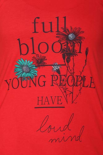 Image of IN Love Women Chest Print Tshirts (Crazy Red)(4XL)