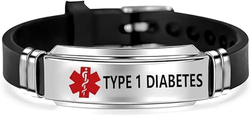 Pulsera deportiva de silicona de alerta médica para hombres y mujeres, de acero inoxidable, monitoreo de salud de primeros auxilios, pulsera disponible en Yaxa Peru