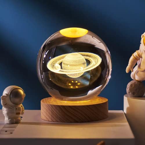 Pozbee Table Lamp Space Led Lights, Small 3D Desk Lamp, Astronaut Crystal Ball, Unique Christmas Gift Ideas, Nursery Night Light Sphere (Space) #TOP2