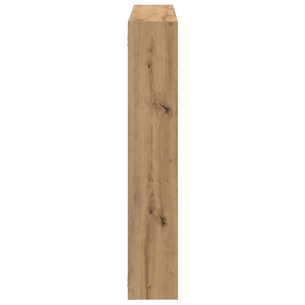Regał w kształcie kostki, 7 półek, dąb Artisan, materiał drewnopochodny, regał ścienny, wiszący regał wiszący, regał na książki, regał ścienny