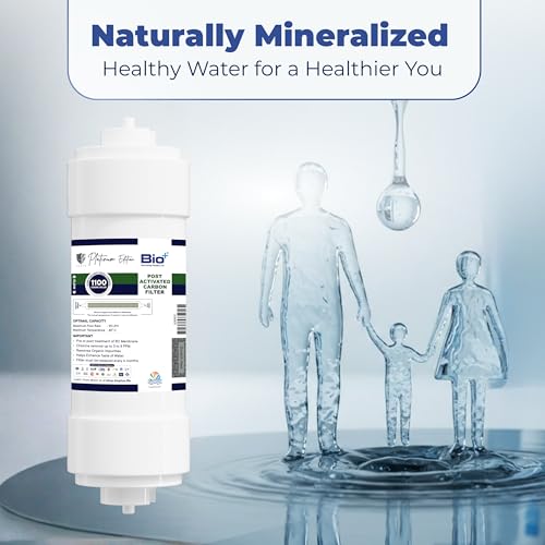Image of Bio+ Post Carbon Filter 8 inch - 1100 Iodine Value - 4 Wash Activated Carbon - Superior Filtration for Purified Water - Remove Odors, Chemicals, and Impurities