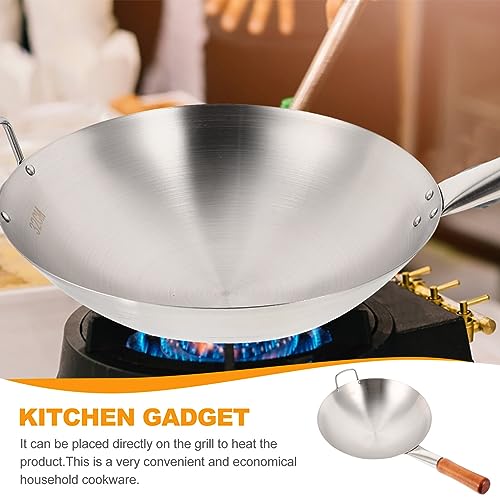 Wok de hierro fundido antiadherente 11 pulgadas Luxshiny miniatura 6