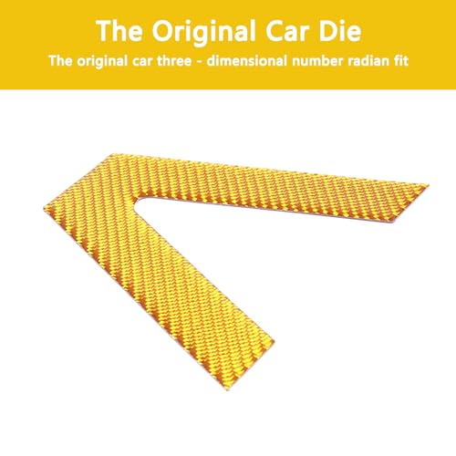 Image of Car Trunk Door Inverted Letter A Sticker Compatible with Ineos Grenadier 2020-2024 Trunk Door Decorative Stickers Tailgate Side V-Shaped Stickers Accessories ((Soft Carbon Fibers /Yellow)