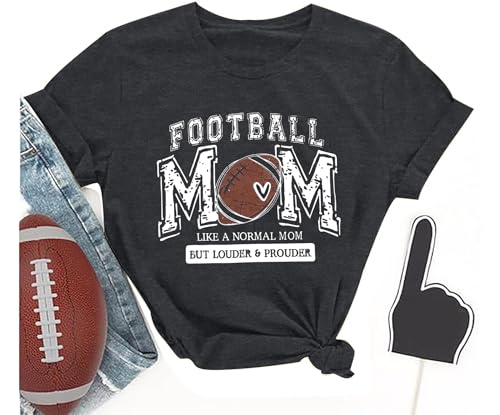 Football Mom Shirt Women Game Day Shirts Funny Football Season T-Shirt Gameday Casual Short Sleeve Tops