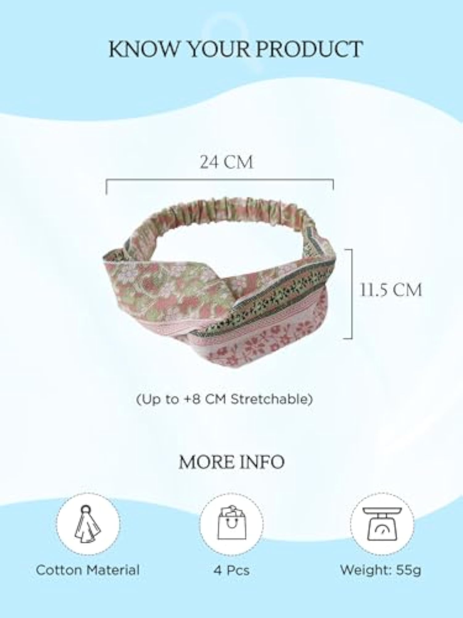 4pc Boho Twisted Headband Set for Girls, Vintage Style