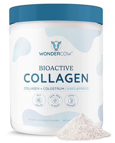 WONDERCOW Collagen Peptides Powder w/Bovine Colostrum, Naturally-Sourced Hydrolyzed Bone Collagen...