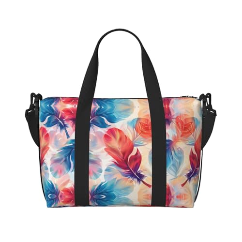 Travel Bag for Weekend Trips, Airplane Carry-On with Adjustable Strap, Feather (3)2