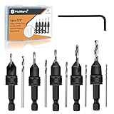 MulWark Countersink Drill Bit Set, 11 PCS Counter Sink Drill Bits Adjustable, #5, #6, #8, #10, #12, HSS Woodworking Drill Bit Set with 3/8' Quick-Change Shank and Storage Box– Christmas Edition Gift