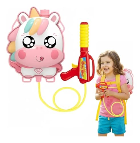 Mochila Lança Água Rosa para Crianças Brinquedo Refrescante para Verão Piscina e Praia (Rosa)