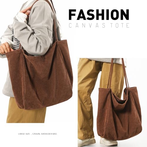 Image of Canvas Tote Bag for Women Large Hobo Shoulder Bag for Work Travel Casual Message Bag Tote Purse handbags